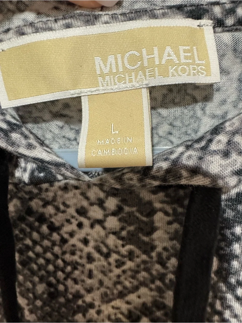 Michael Michael Kors Snake Print Hooded Jersey Dress | Large
